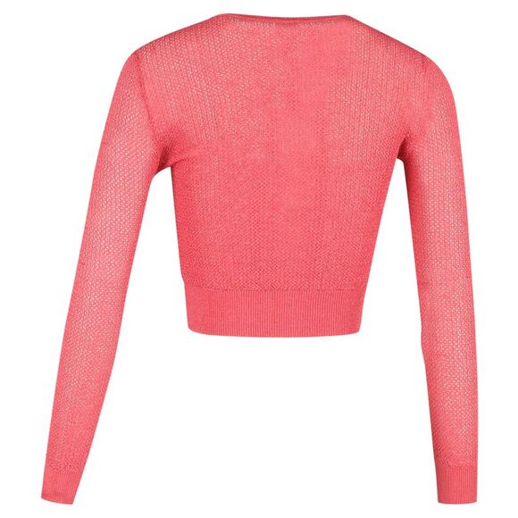 Missoni Cropped Cardigan in Pink Cotton Off-the-Shoulder Sweaters